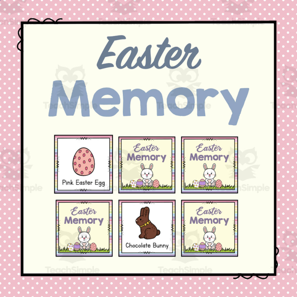An educational teaching resource from Simply Schoolgirl entitled Easter Memory downloadable at Teach Simple.