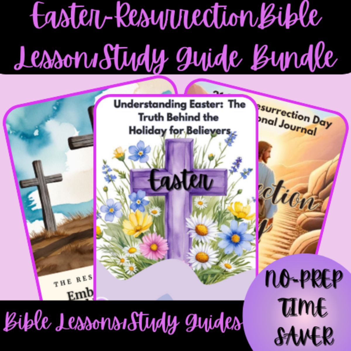 An educational teaching resource from Homeschool with Big Easy Homeschooling Mom entitled Easter-Resurrection Bible Lesson/Study Guide Bundle downloadable at Teach Simple.