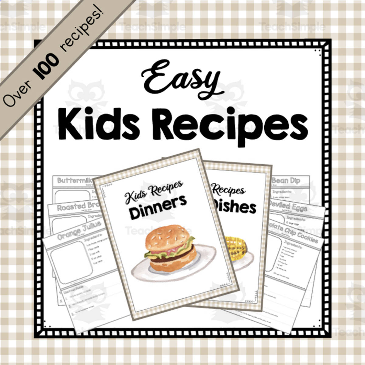 An educational teaching resource from Simply Schoolgirl entitled Easy Kid Recipes downloadable at Teach Simple.
