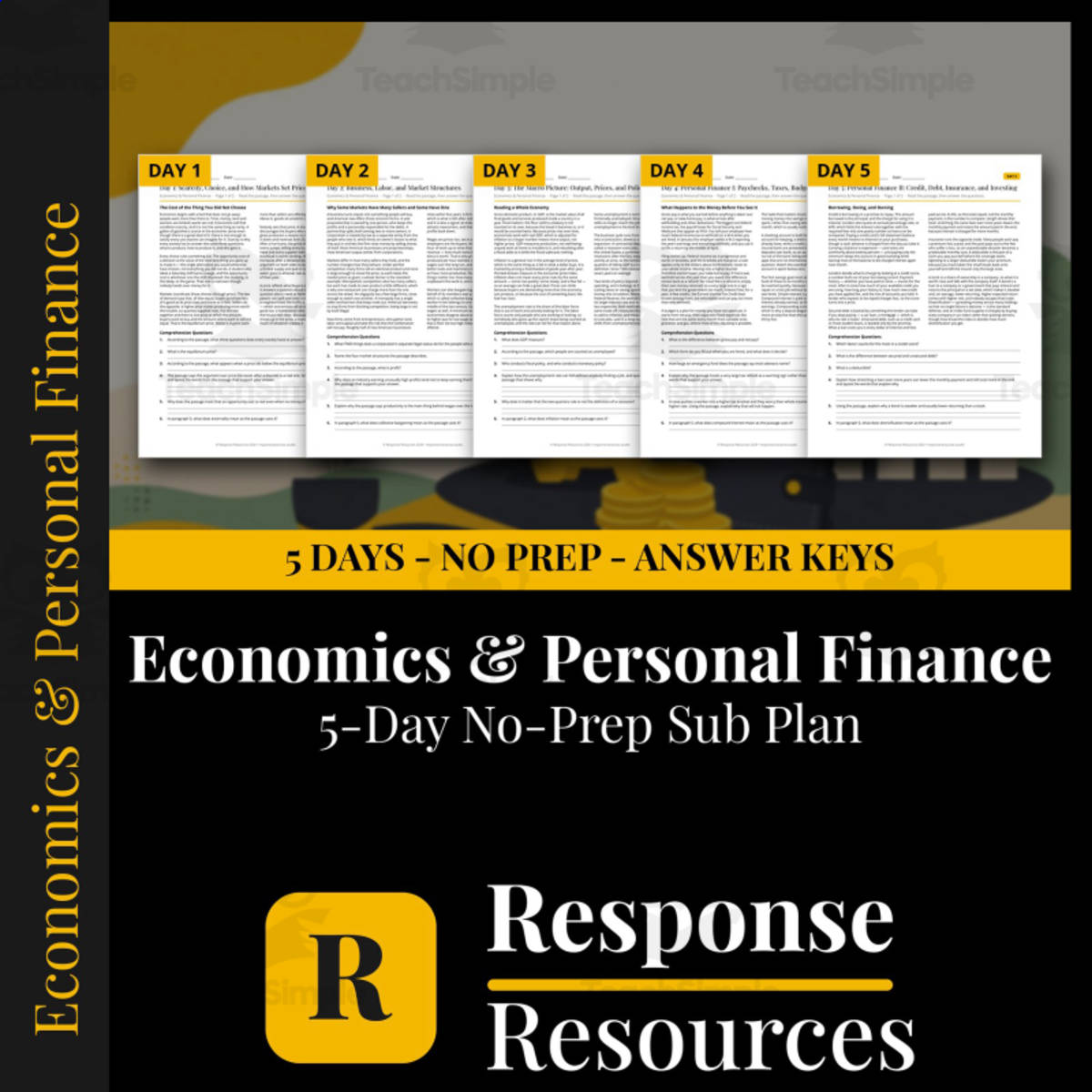 Economics and Personal Finance Emergency Sub Plans - 5 Days No Prep preview