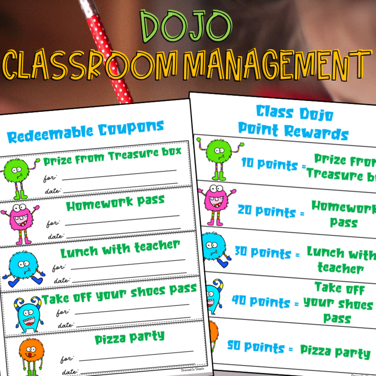An educational teaching resource from Soumara Siddiqui entitled EDITABLE Class Dojo Classroom Management downloadable at Teach Simple.