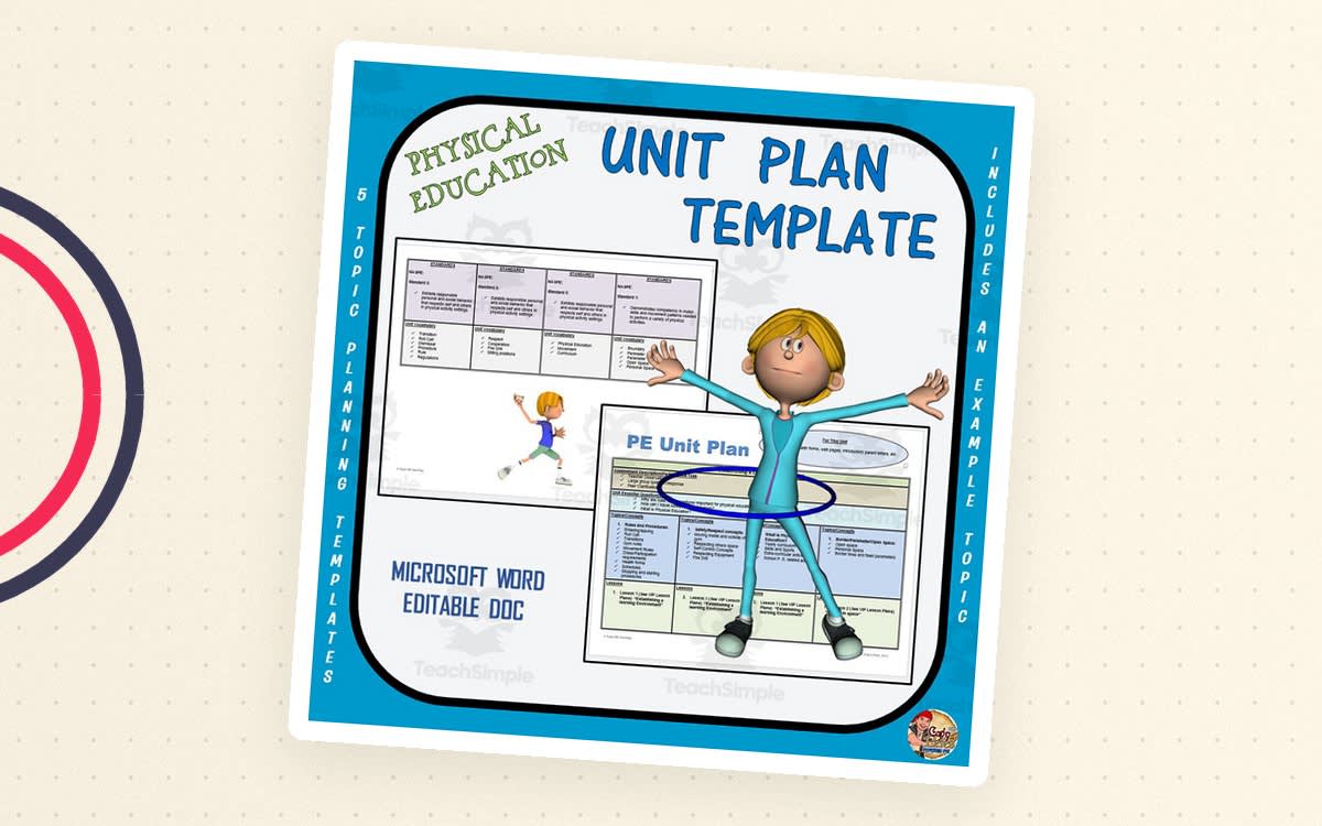 An educational teaching resource from Cap'n Pete's Power PE entitled Editable PE Unit Plan Template downloadable at Teach Simple.