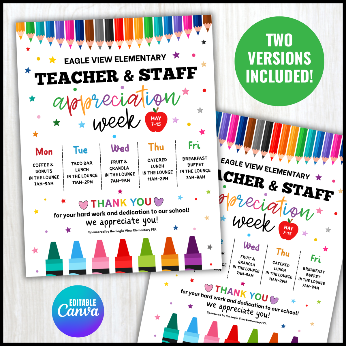 An educational teaching resource from screenzro entitled Editable Teacher Appreciation Week Flyer downloadable at Teach Simple.