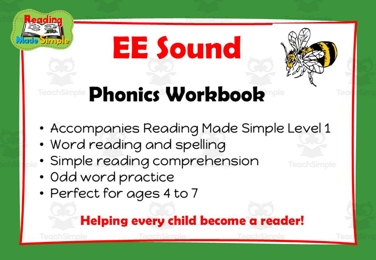 An educational teaching resource from Lilibette's Resources entitled EE Phonics Workbook Reading Made Simple downloadable at Teach Simple.