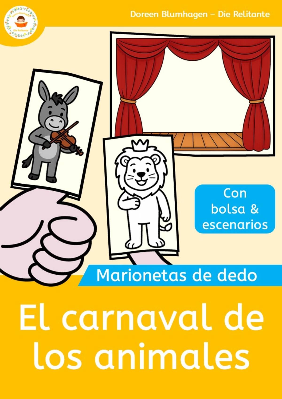 An educational teaching resource from Die Relitante entitled El carnaval de los animales – Spanish Finger Puppet Craft downloadable at Teach Simple.