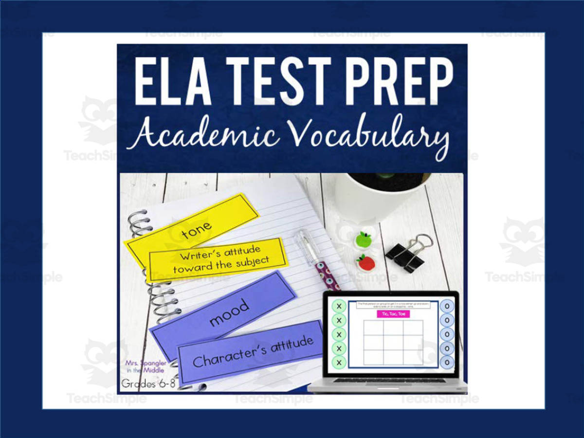An educational teaching resource from Mrs. Spangler in the Middle entitled ELA Test Prep: Academic Vocabulary downloadable at Teach Simple.