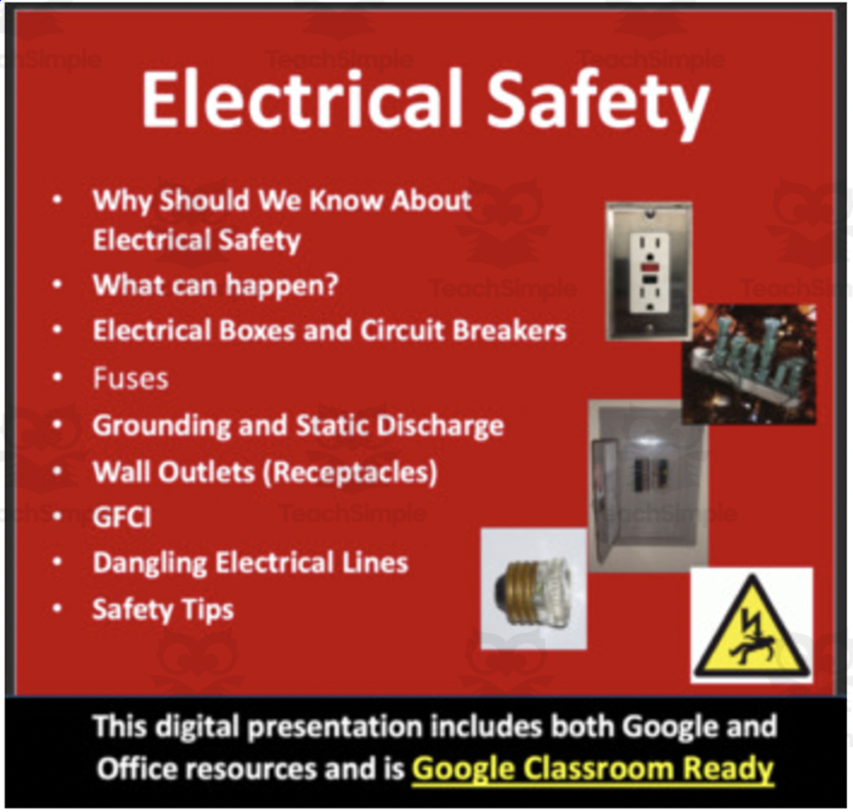 An educational teaching resource from Teach With Fergy entitled Electrical Safety - Lesson Bundle downloadable at Teach Simple.
