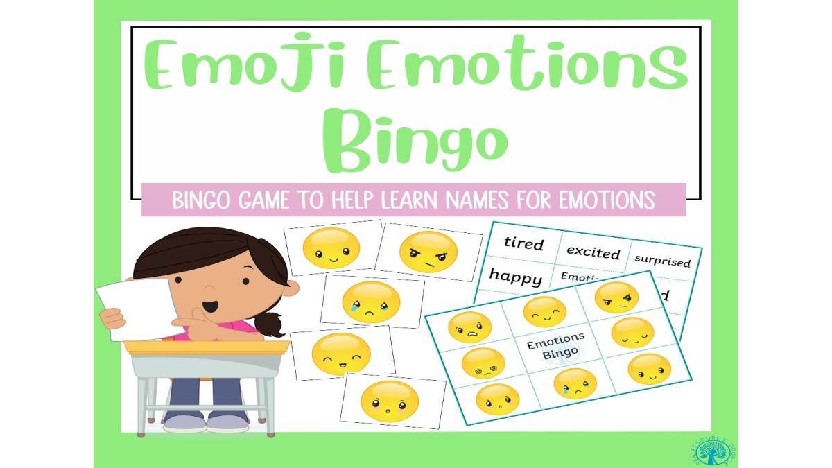 An educational teaching resource from SEN Resource Source entitled Emoji Emotions Bingo downloadable at Teach Simple.