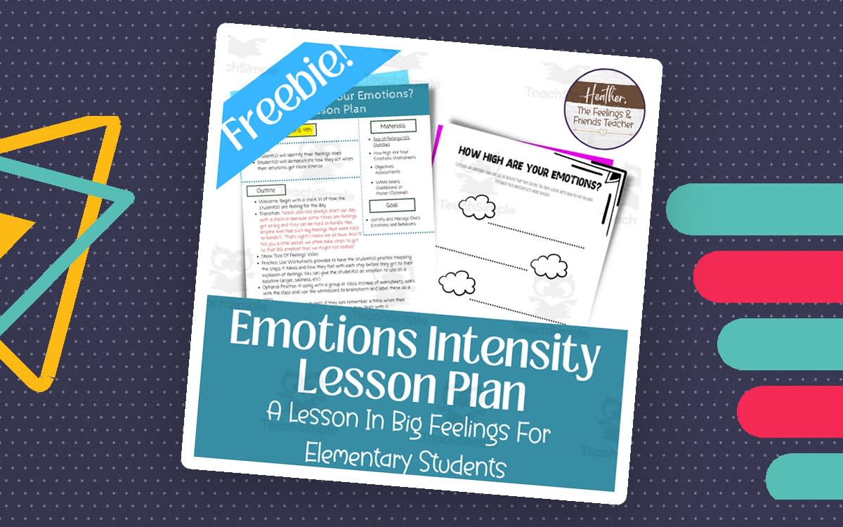 An educational teaching resource from The Feelings and Friends Teacher entitled Emotion Regulation Lesson Plan and Activity for 2nd, 3rd, & 4th grade downloadable at Teach Simple.