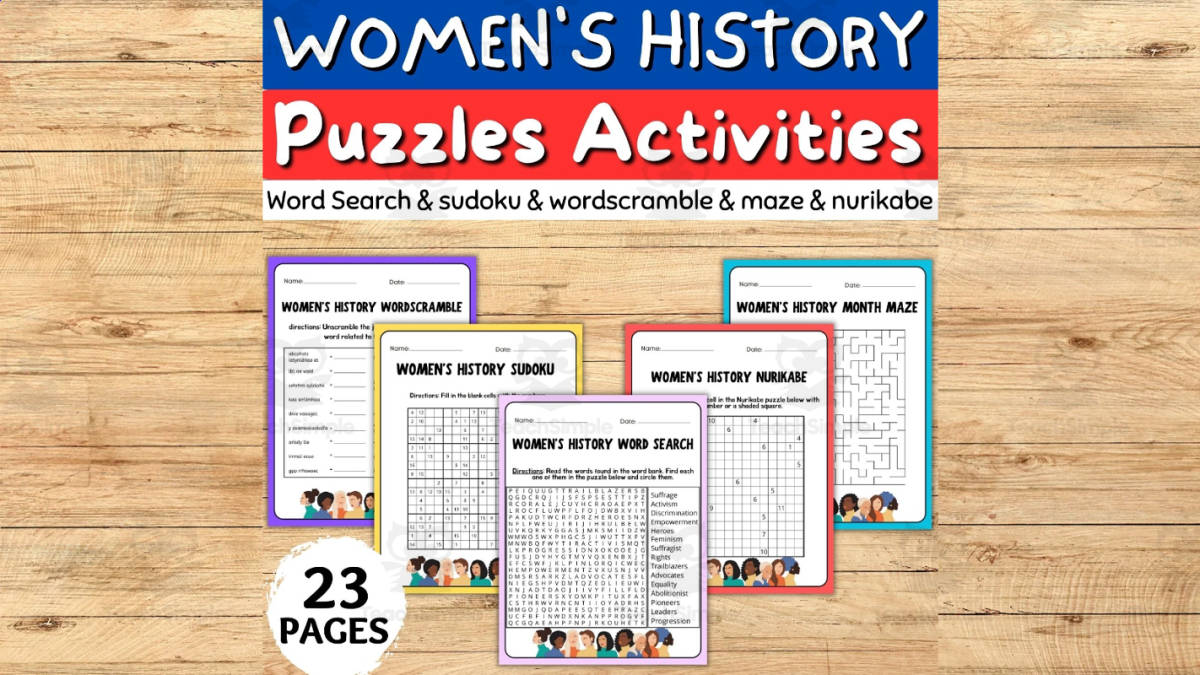An educational teaching resource from Style Your Classroom entitled Empower Your Mind with Women's History Month Puzzles: Fun Activities for March! downloadable at Teach Simple.