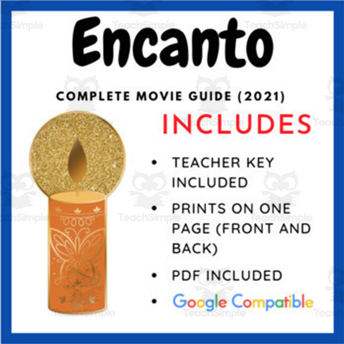 An educational teaching resource from EduPal Learning entitled Encanto (2021): Complete Movie Guide downloadable at Teach Simple.