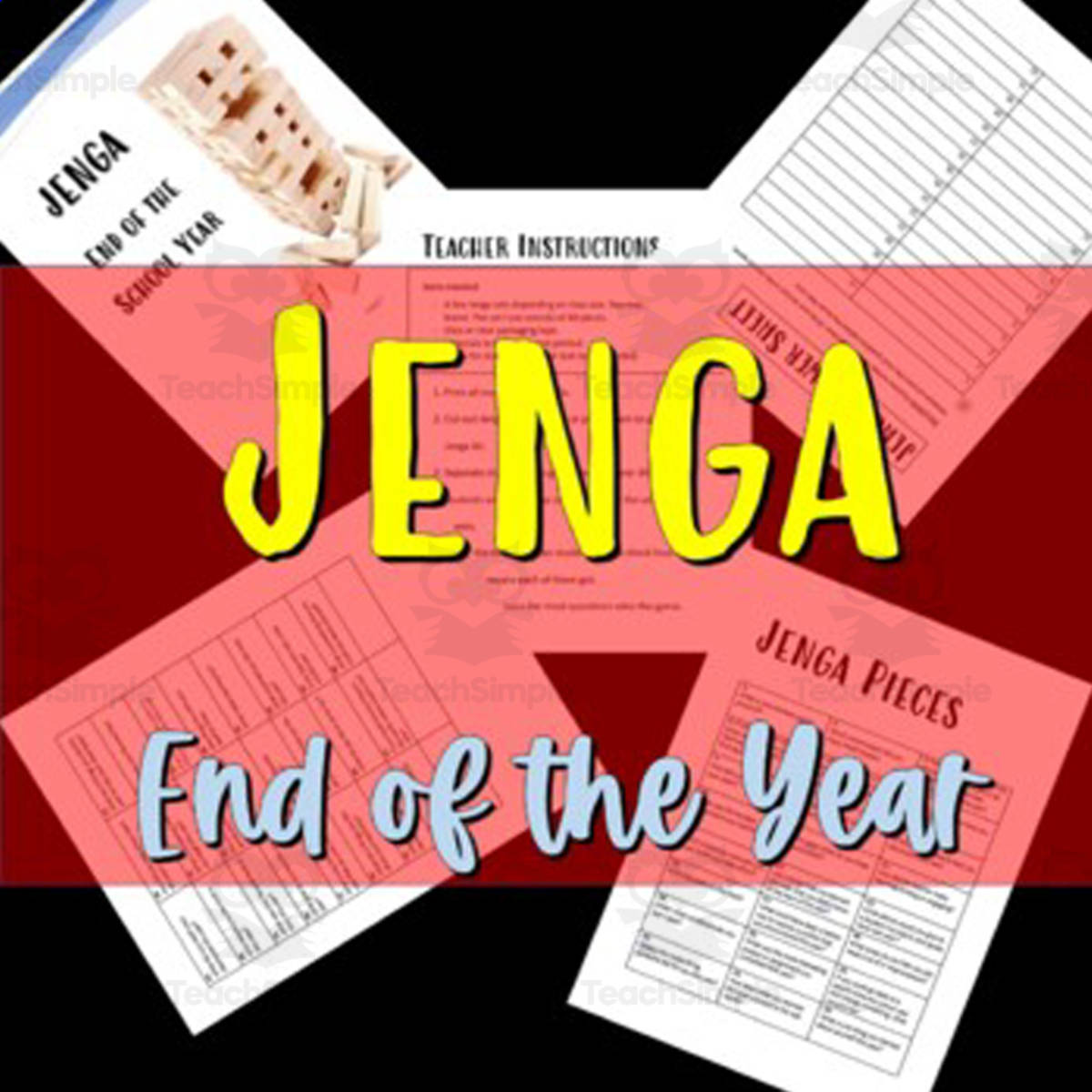An educational teaching resource from Educate and Create entitled End of the Year Jenga downloadable at Teach Simple.