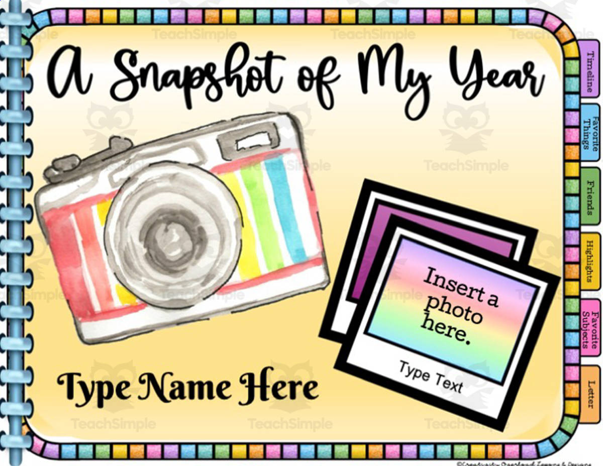An educational teaching resource from Creativity Overload entitled End of Year Student Memory Book downloadable at Teach Simple.