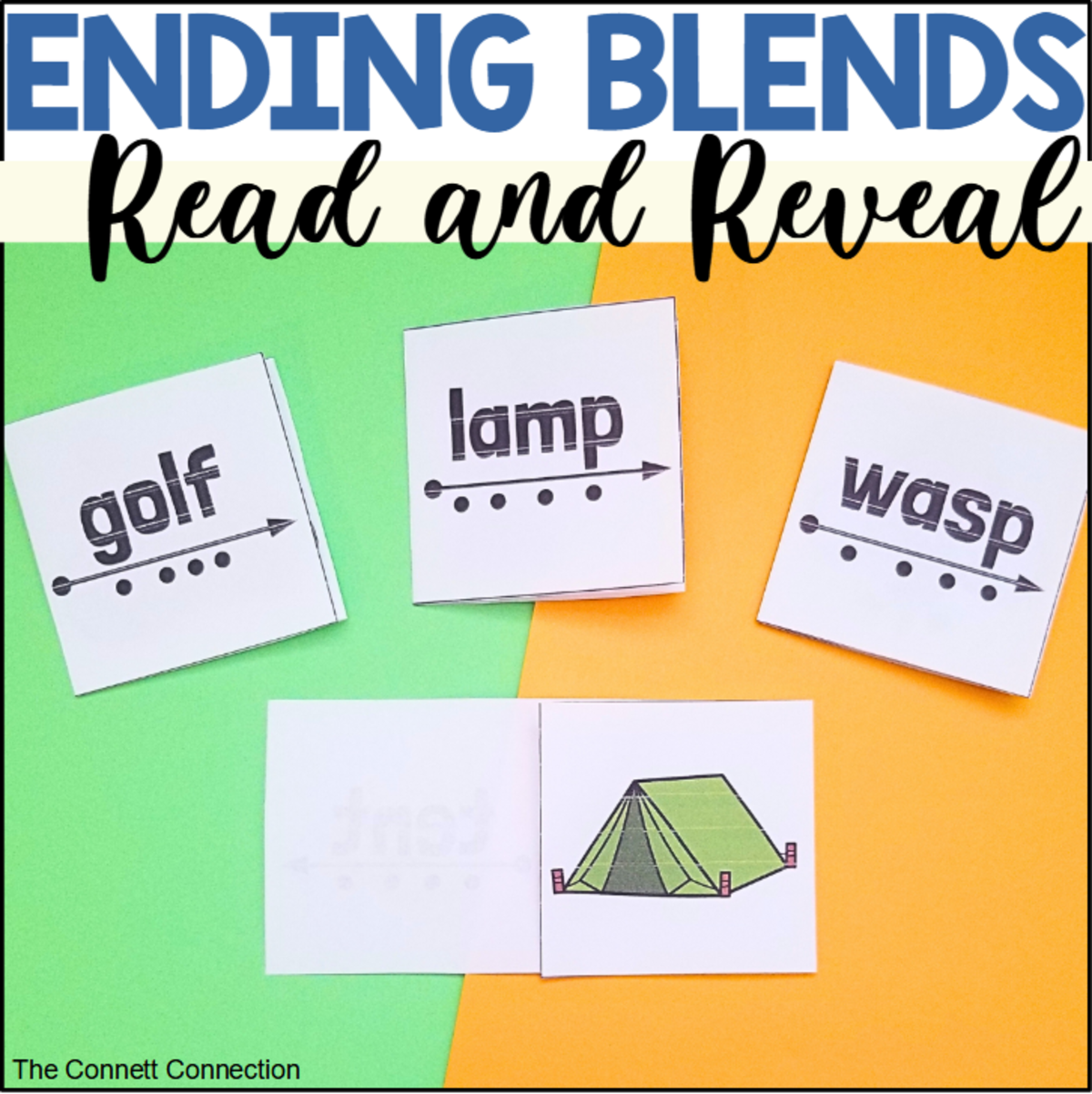 An educational teaching resource from The Connett Connection entitled Ending Blends Mixed Practice Read and Reveal Blending Cards downloadable at Teach Simple.