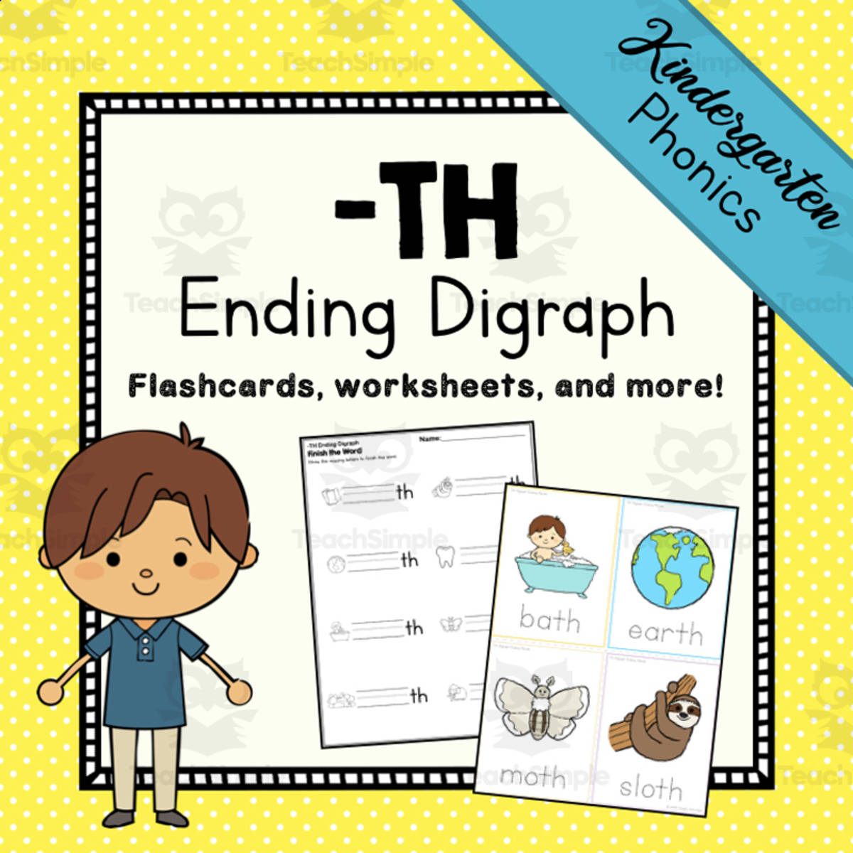 An educational teaching resource from Simply Schoolgirl entitled Ending Digraph: -TH Activity Packet | Printable Resources to Teach Digraphs downloadable at Teach Simple.
