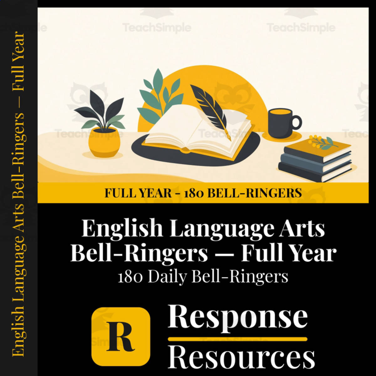 An educational teaching resource from Response Resources entitled English Language Arts Bell Ringers FULL YEAR - 180 Warm-Ups downloadable at Teach Simple.