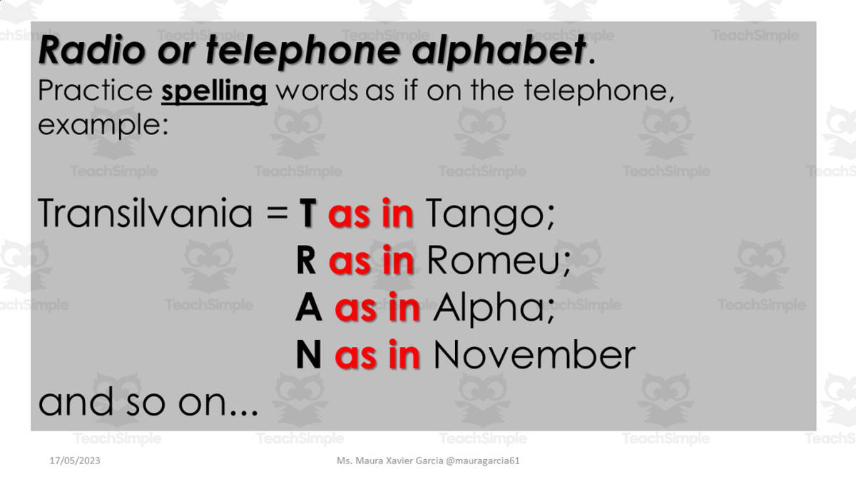 An educational teaching resource from Learning Resources Producer entitled English Spelling Alphabet & Common Titles downloadable at Teach Simple.