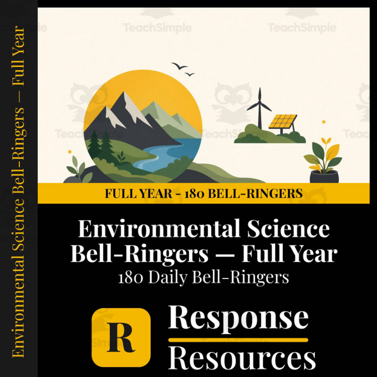 An educational teaching resource from Response Resources entitled Environmental Science Bell Ringers FULL YEAR - 180 Daily Warm-Ups downloadable at Teach Simple.