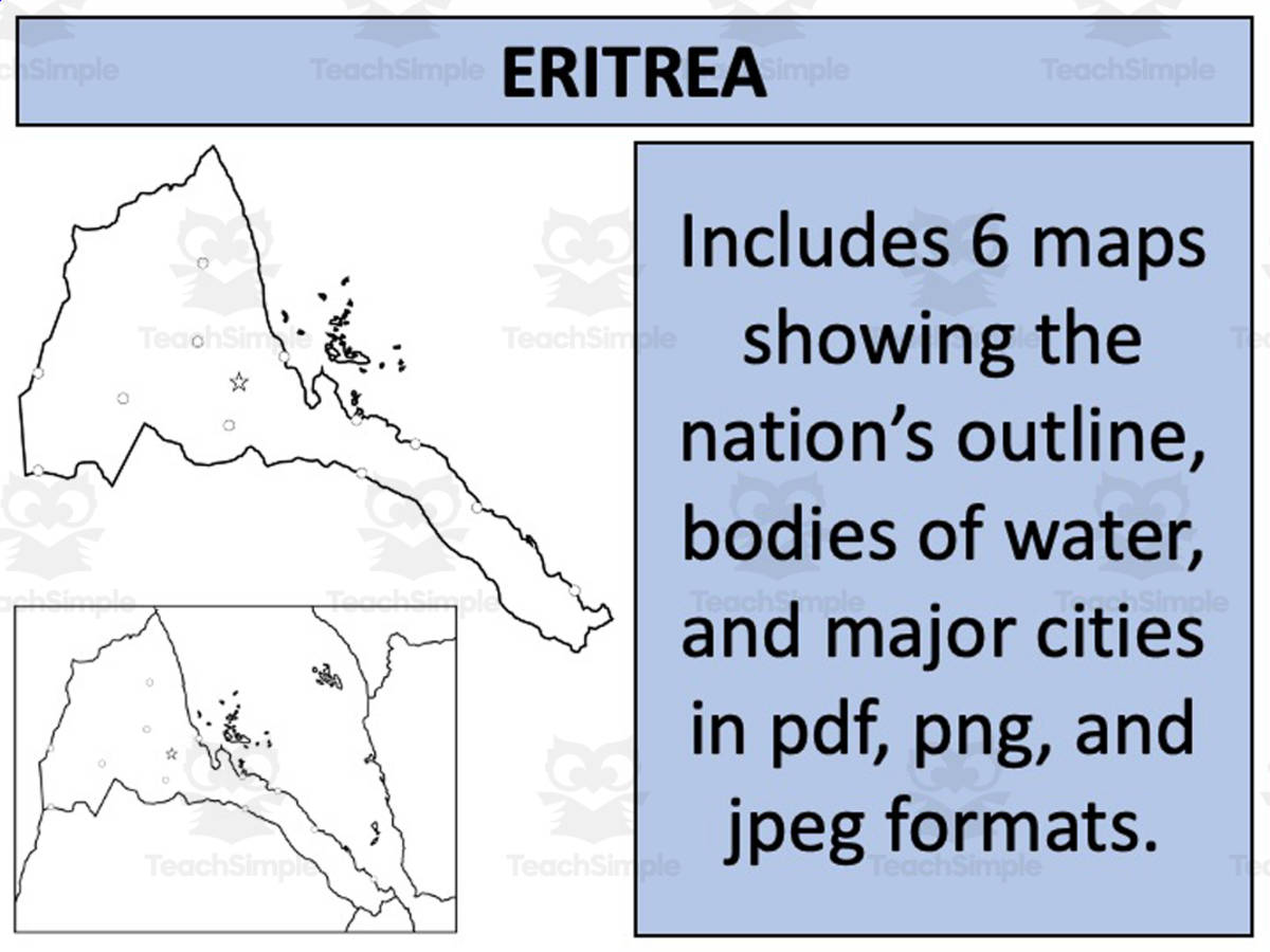 An educational teaching resource from Mr Gray History entitled Eritrea Map Resources downloadable at Teach Simple.