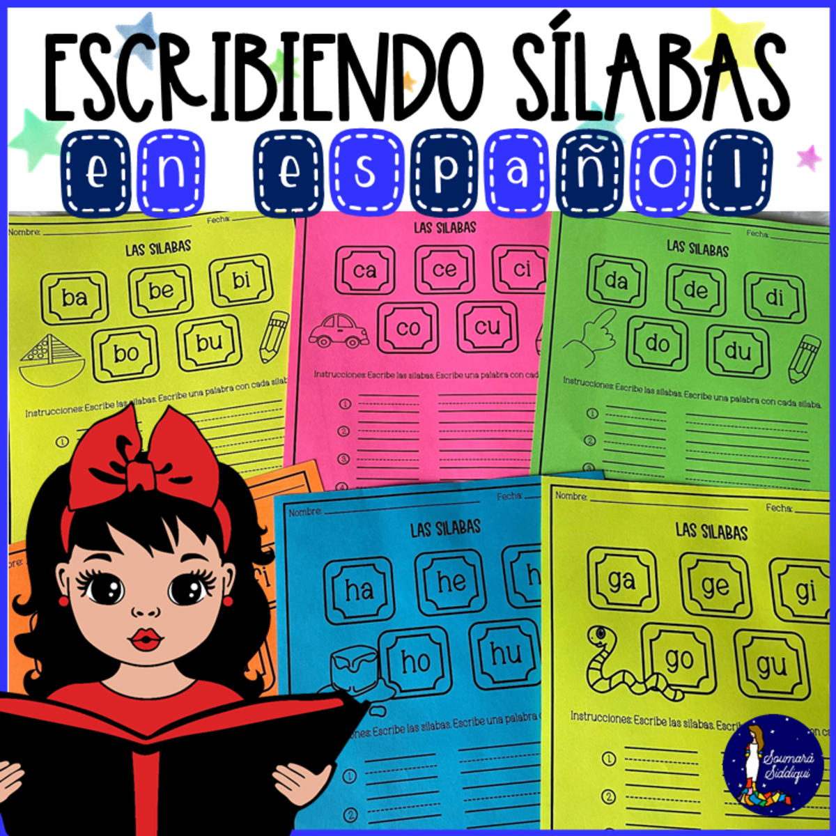 An educational teaching resource from Soumara Siddiqui entitled Escribiendo Sílabas en Español downloadable at Teach Simple.