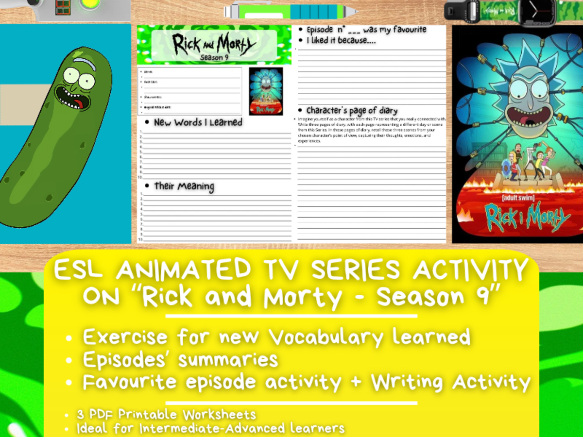 ESL Animated TV Series Activity Worksheets - Rick and Morty - Season 9 preview