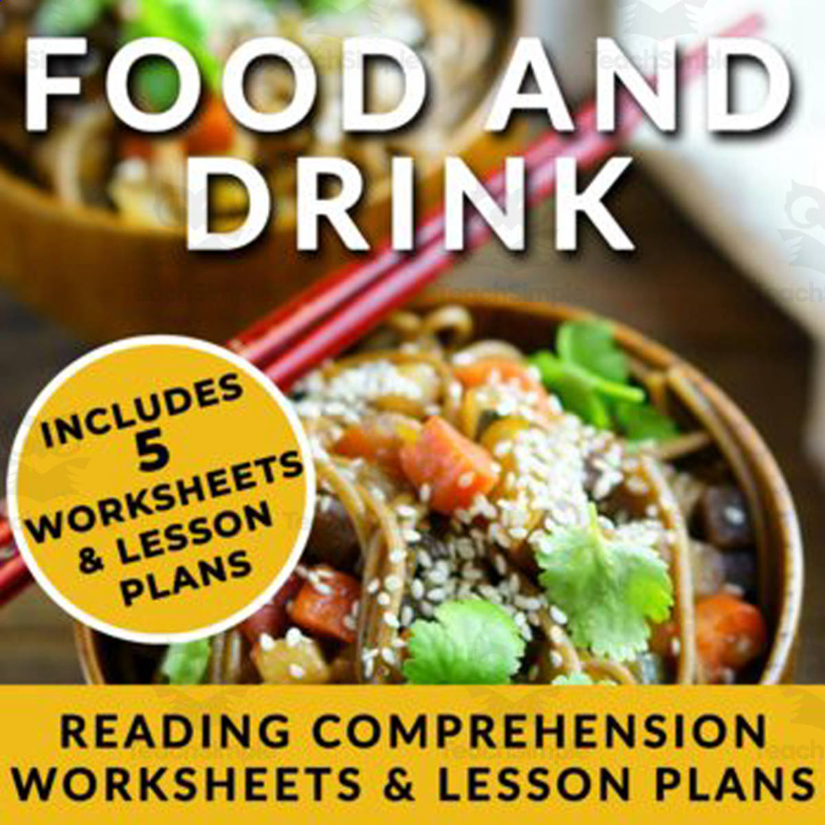 An educational teaching resource from The Laughing Linguist entitled ESL Food and Drink Reading Comprehension Worksheets & Activities downloadable at Teach Simple.
