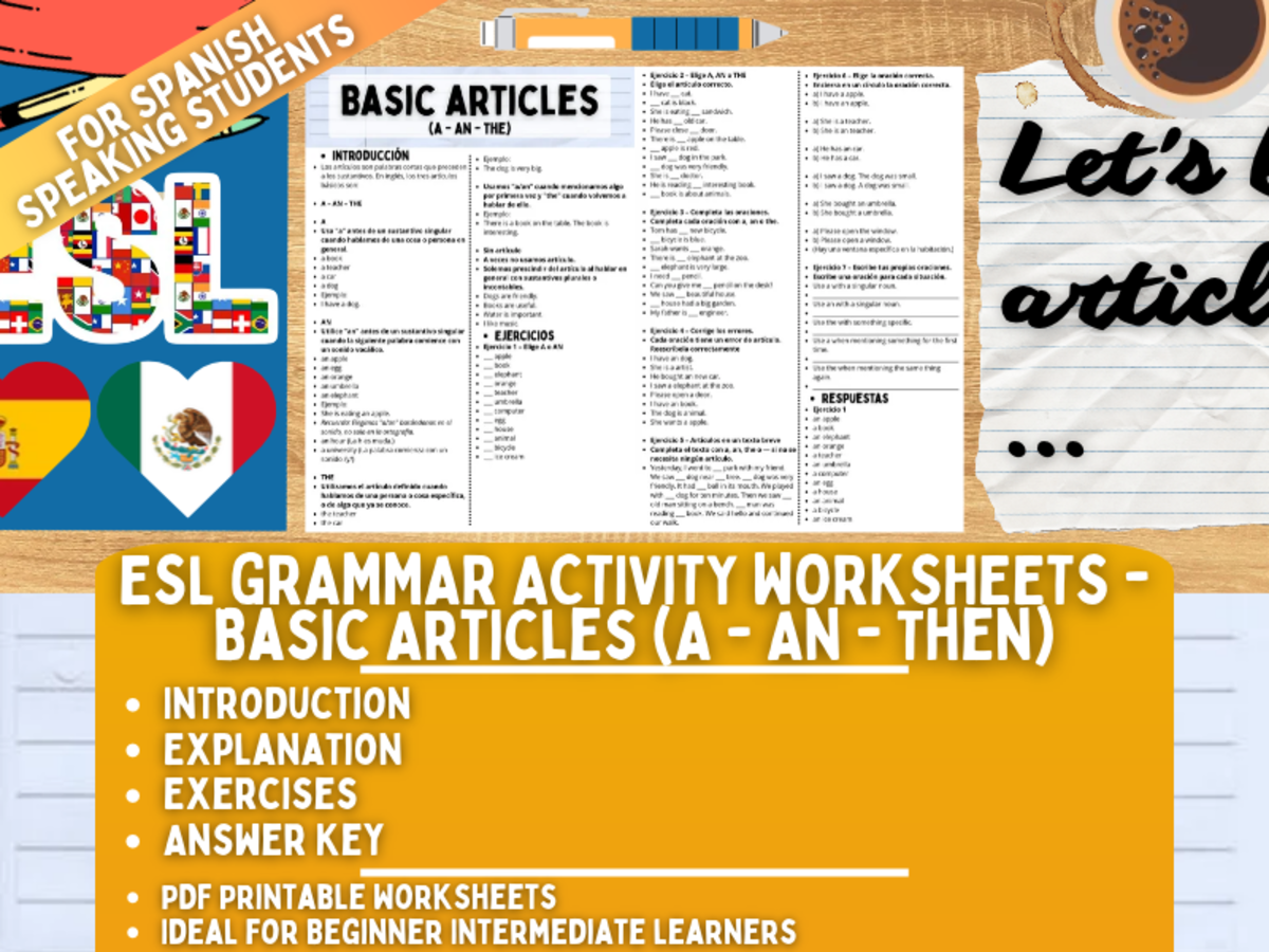 ESL Grammar Activity - Basic Articles - Spanish Speaking Students preview
