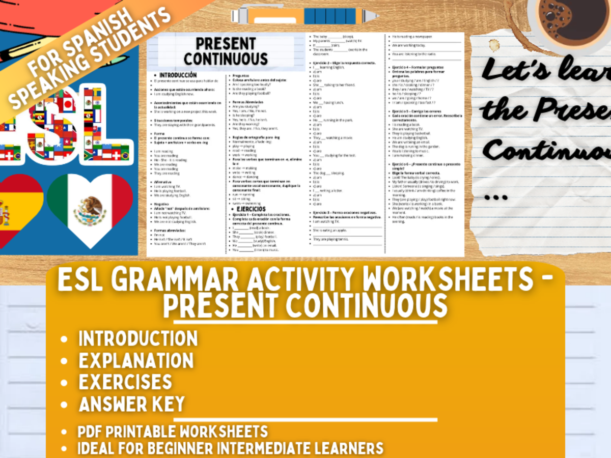 ESL Grammar Activity - Present Continuous - Spanish Speaking Students preview