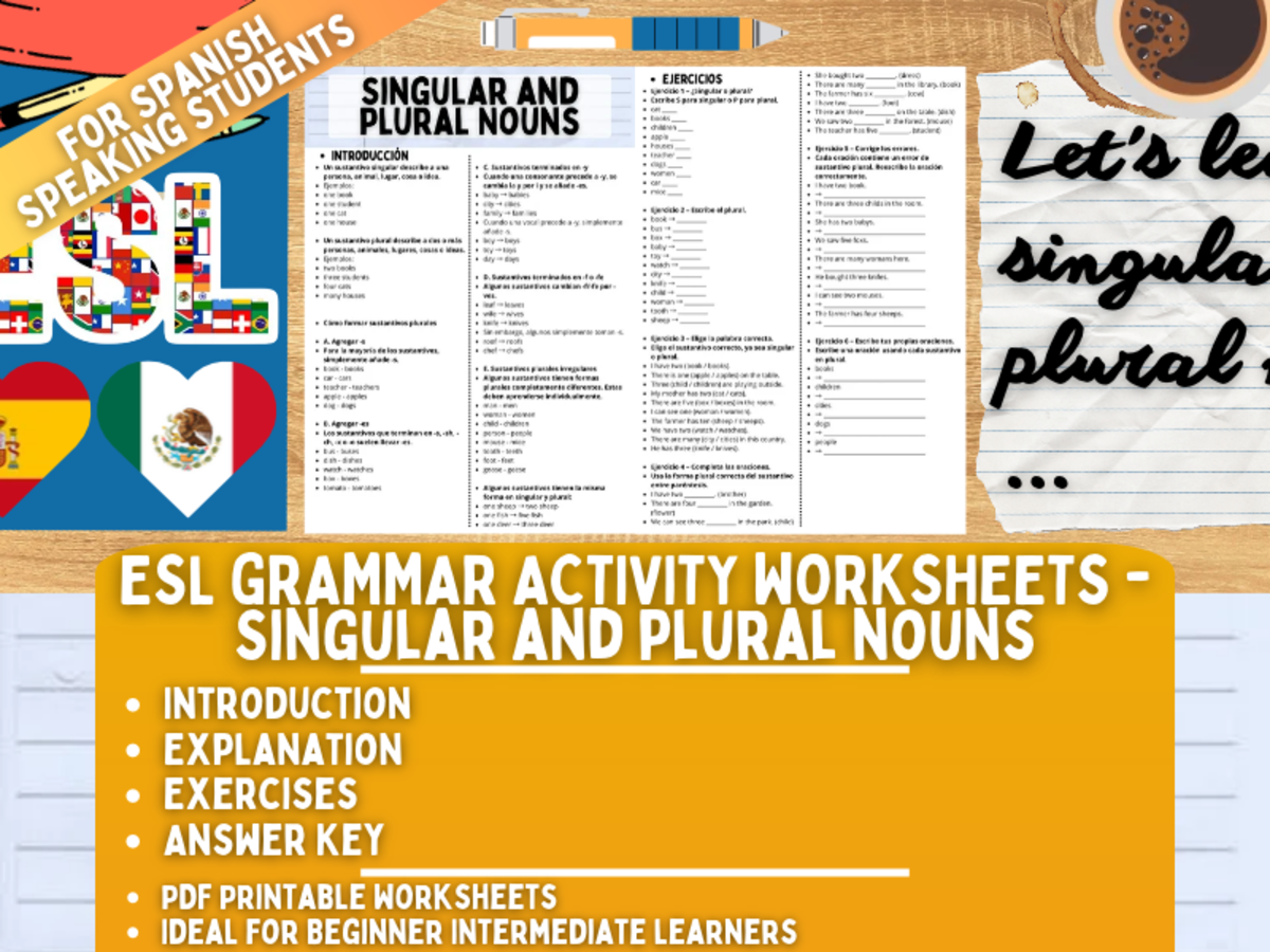 ESL Grammar Activity - Singular & Plural - Spanish Speaking Students preview