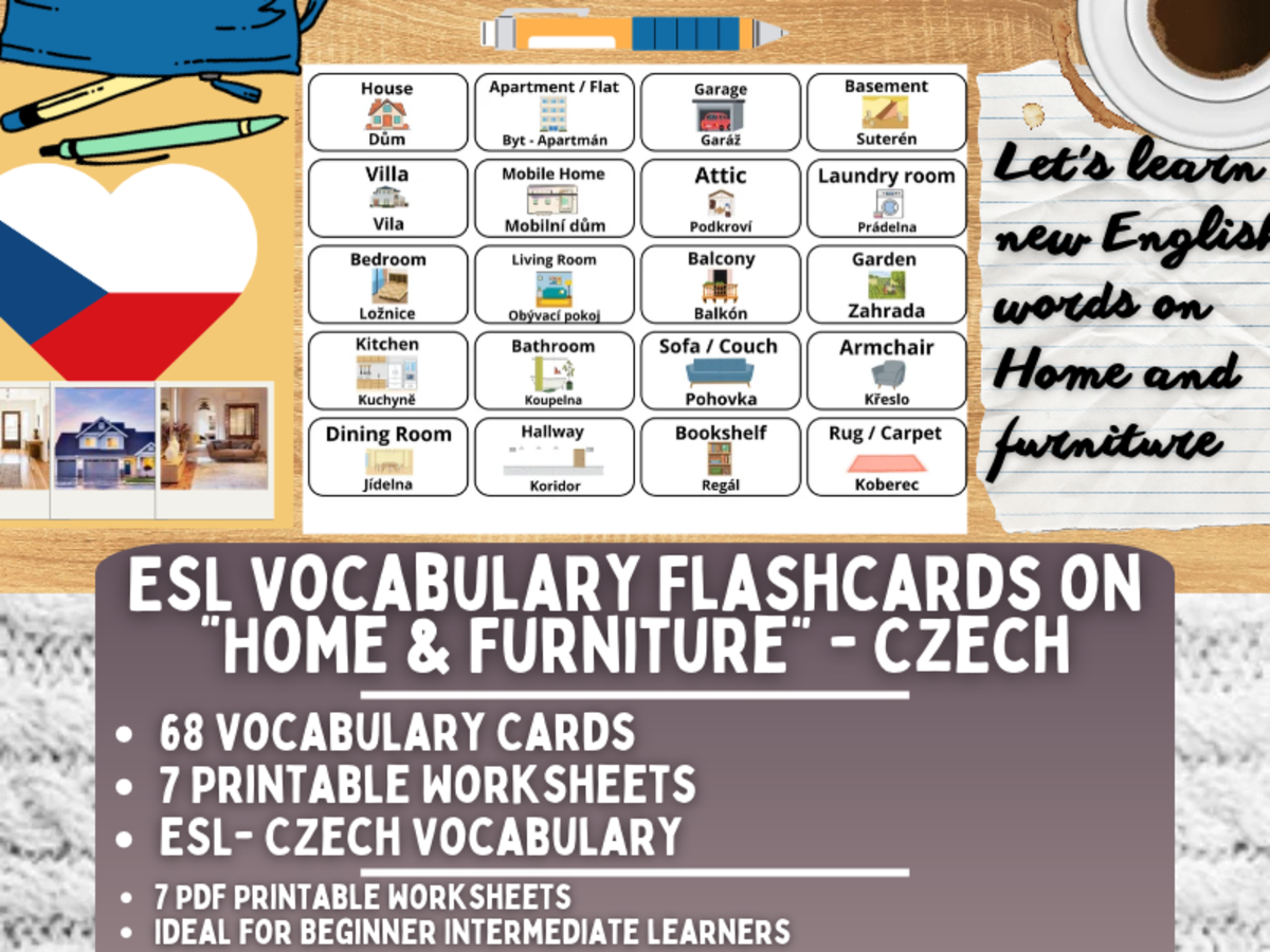 ESL Multilingual Vocabulary Flashcard - Home & Furniture - Czech preview