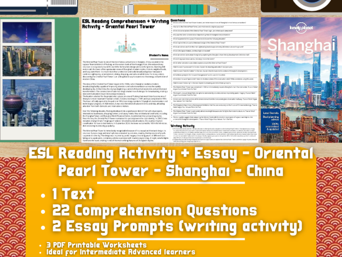 ESL Reading Comprehension + Essay Oriental Pearl Tower - Shanghai preview