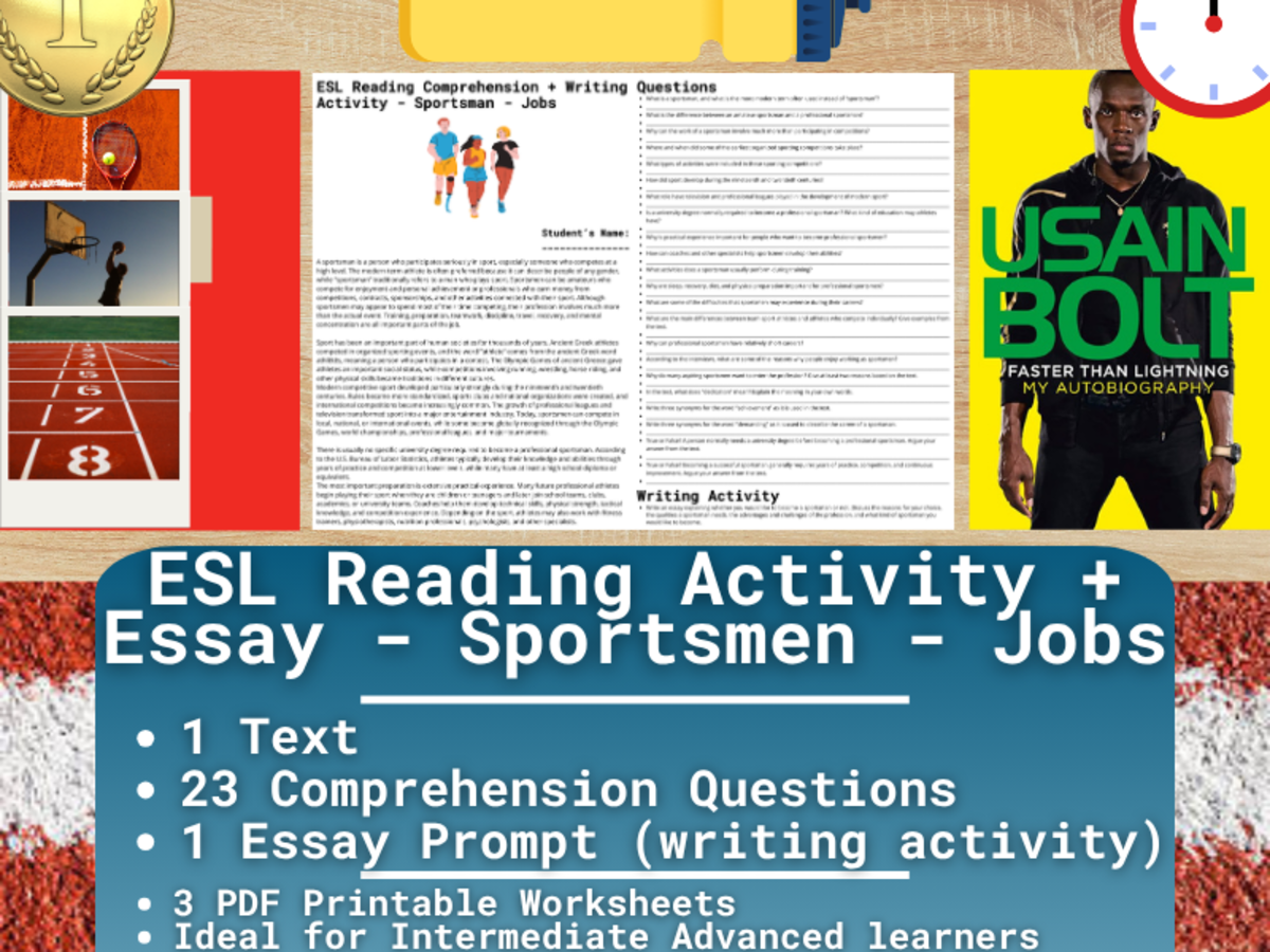 ESL Reading Comprehension + Writing Activity - Sportsman - Jobs preview