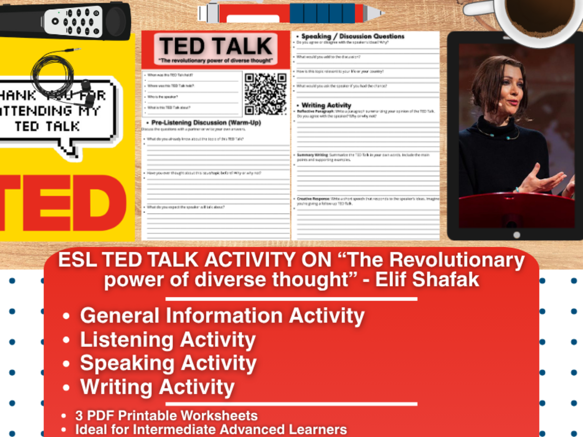 An educational teaching resource from Learning with Alan entitled ESL TED Talk Activity - The Revolutionary Power of Diverse Thought downloadable at Teach Simple.