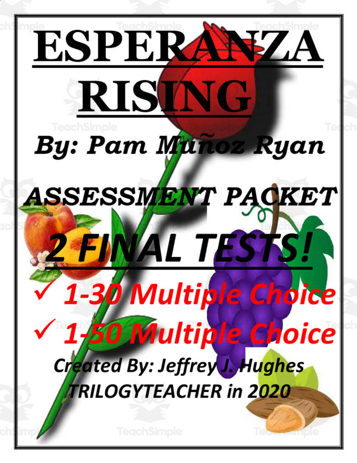 An educational teaching resource from TrilogyTeacher entitled Esperanza Rising Assessment Packet downloadable at Teach Simple.