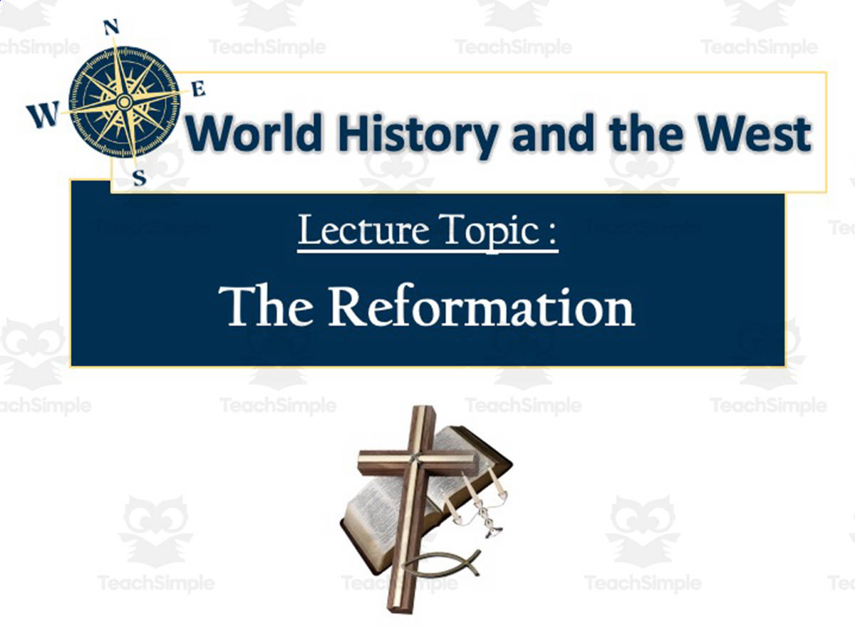An educational teaching resource from Creating History entitled European History: The Reformation Learning Bundle downloadable at Teach Simple.