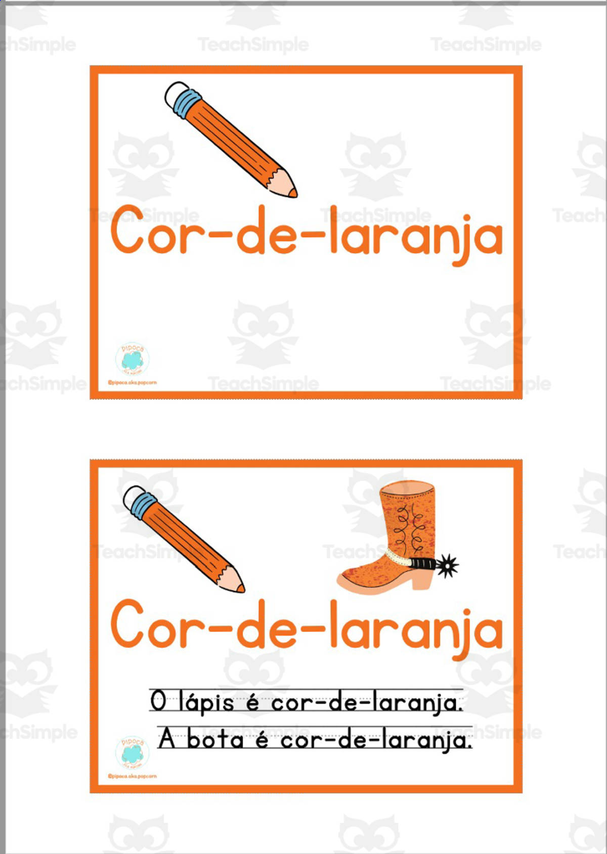 An educational teaching resource from Christine Dias entitled European Portuguese COLORS Flash Cards -Group B downloadable at Teach Simple.