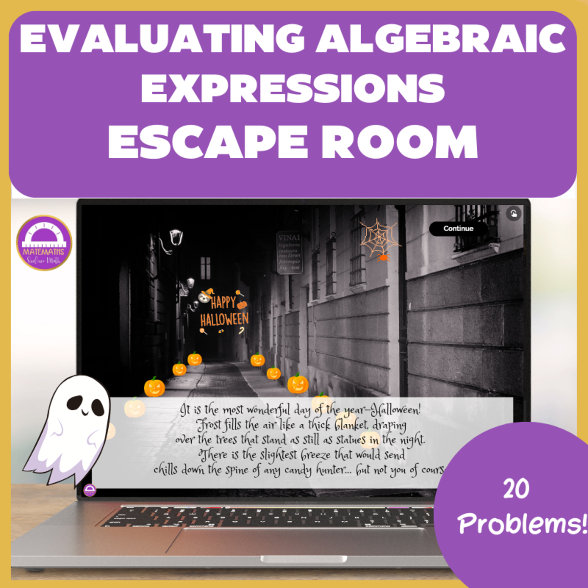 An educational teaching resource from Matemaths entitled Evaluating Algebraic Expressions Halloween Escape Room downloadable at Teach Simple.