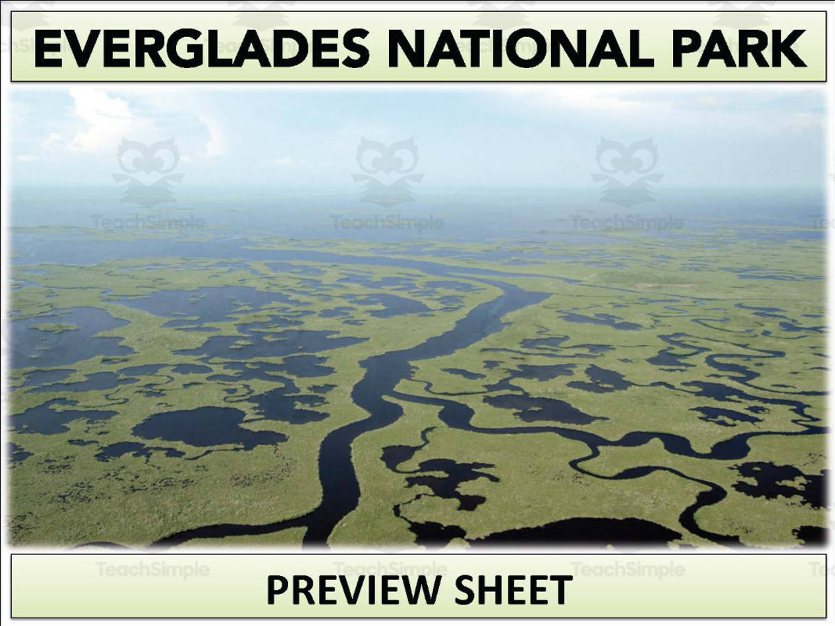 An educational teaching resource from Mr Gray History entitled Everglades National Park Geography Unit downloadable at Teach Simple.