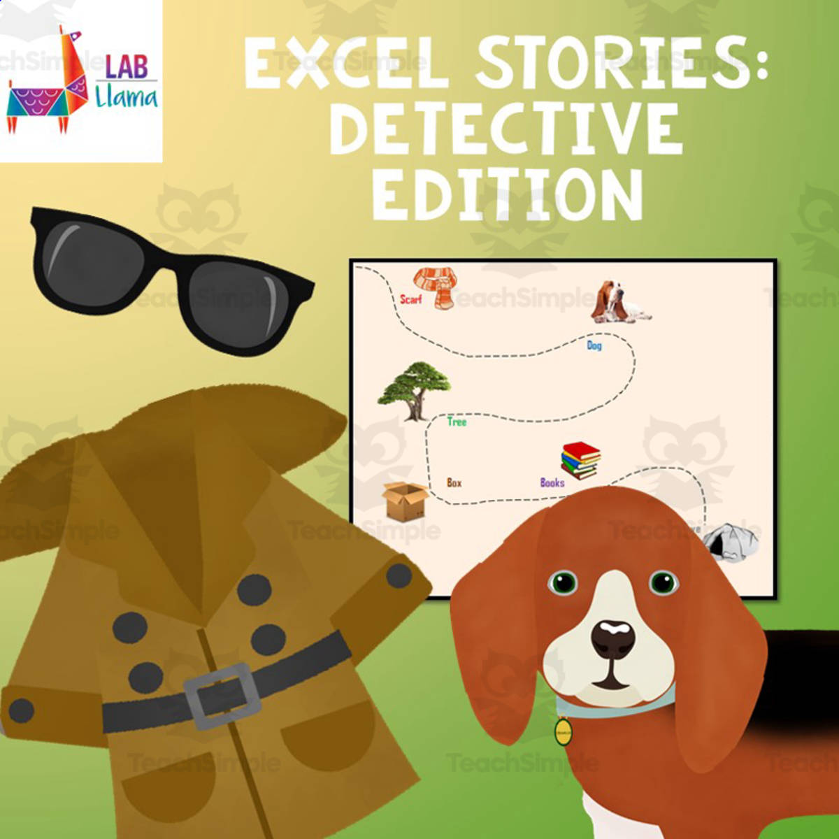 An educational teaching resource from Lab LLama - Computer Skills Resources entitled Excel Stories: Detective Edition | Computer Science Project downloadable at Teach Simple.