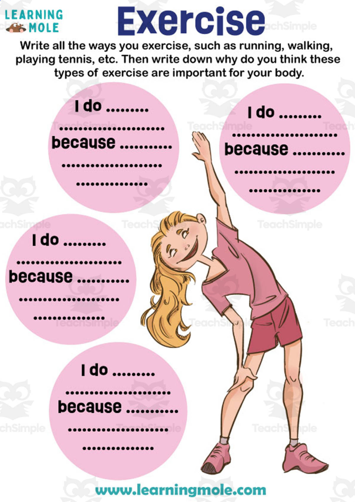 An educational teaching resource from Educational Voice entitled Exercise Activity downloadable at Teach Simple.