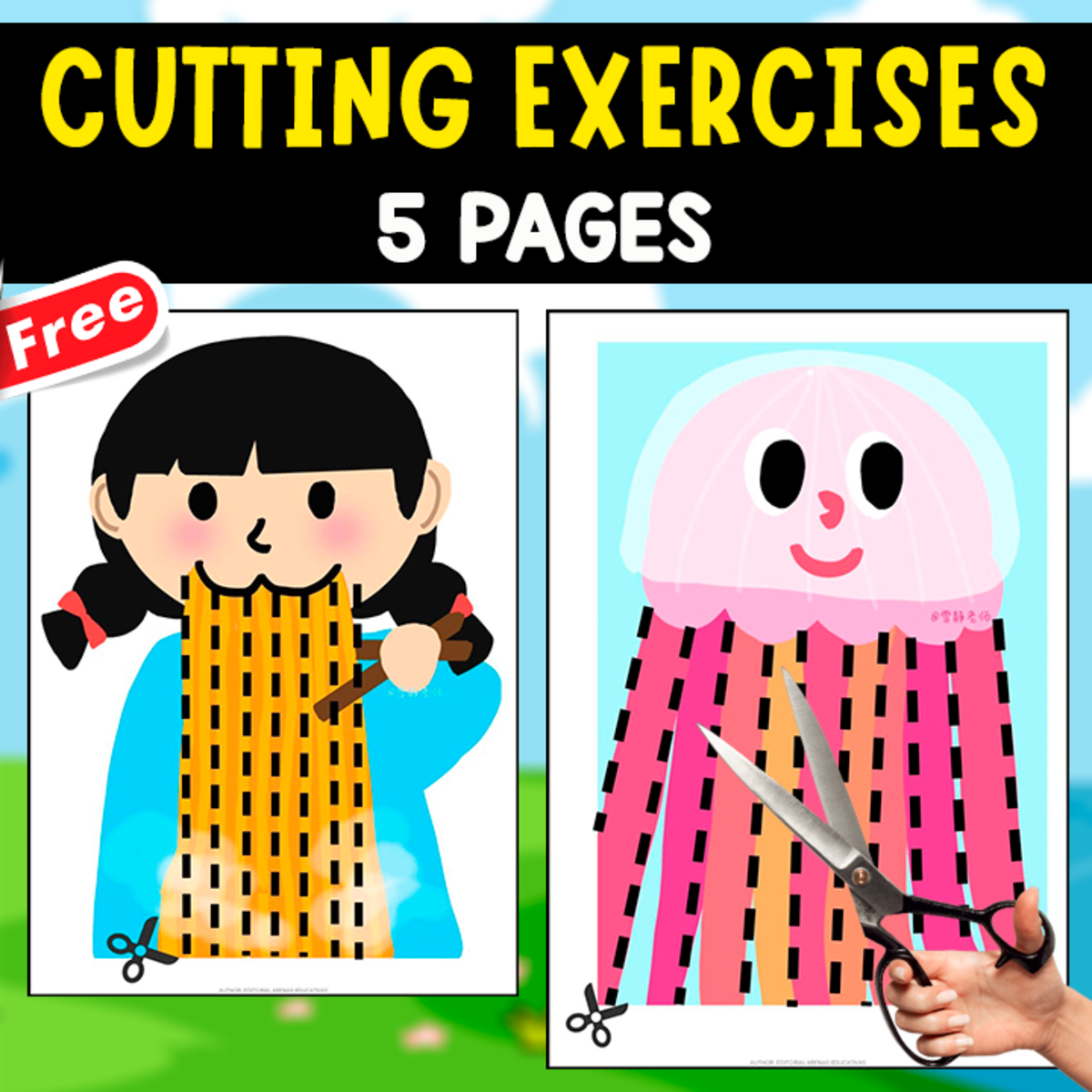 An educational teaching resource from EDITORIAL LAURA EDUCA entitled EXERCISES FOR CUTTING | 5 PAGES downloadable at Teach Simple.