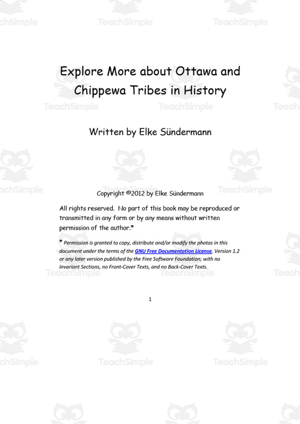 An educational teaching resource from Anyone Can Learn entitled Explore More About Ottawa and Chippewa Tribes | History eBook downloadable at Teach Simple.