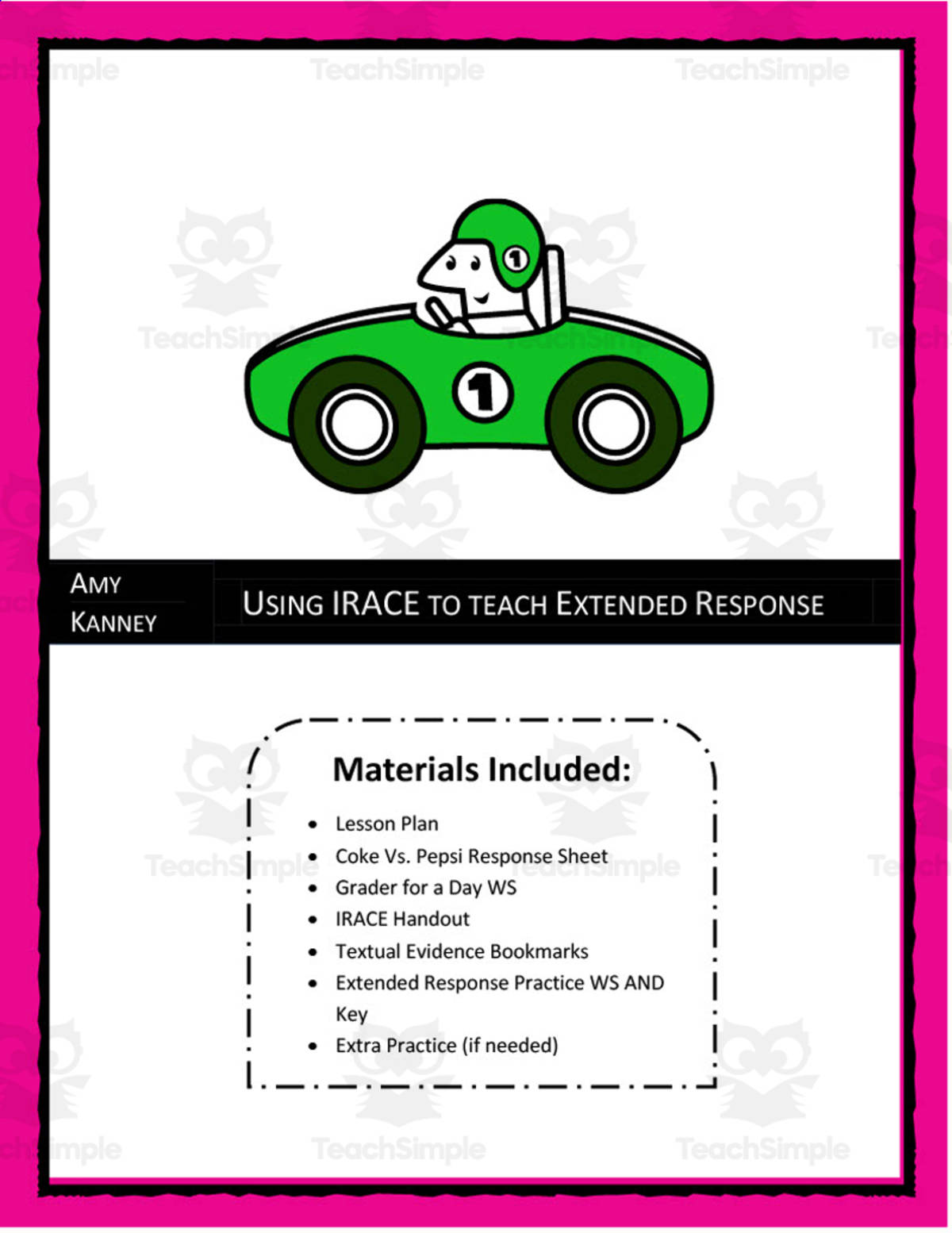 An educational teaching resource from Time Thrifty Teacher entitled Extended Response IRACE Lesson downloadable at Teach Simple.