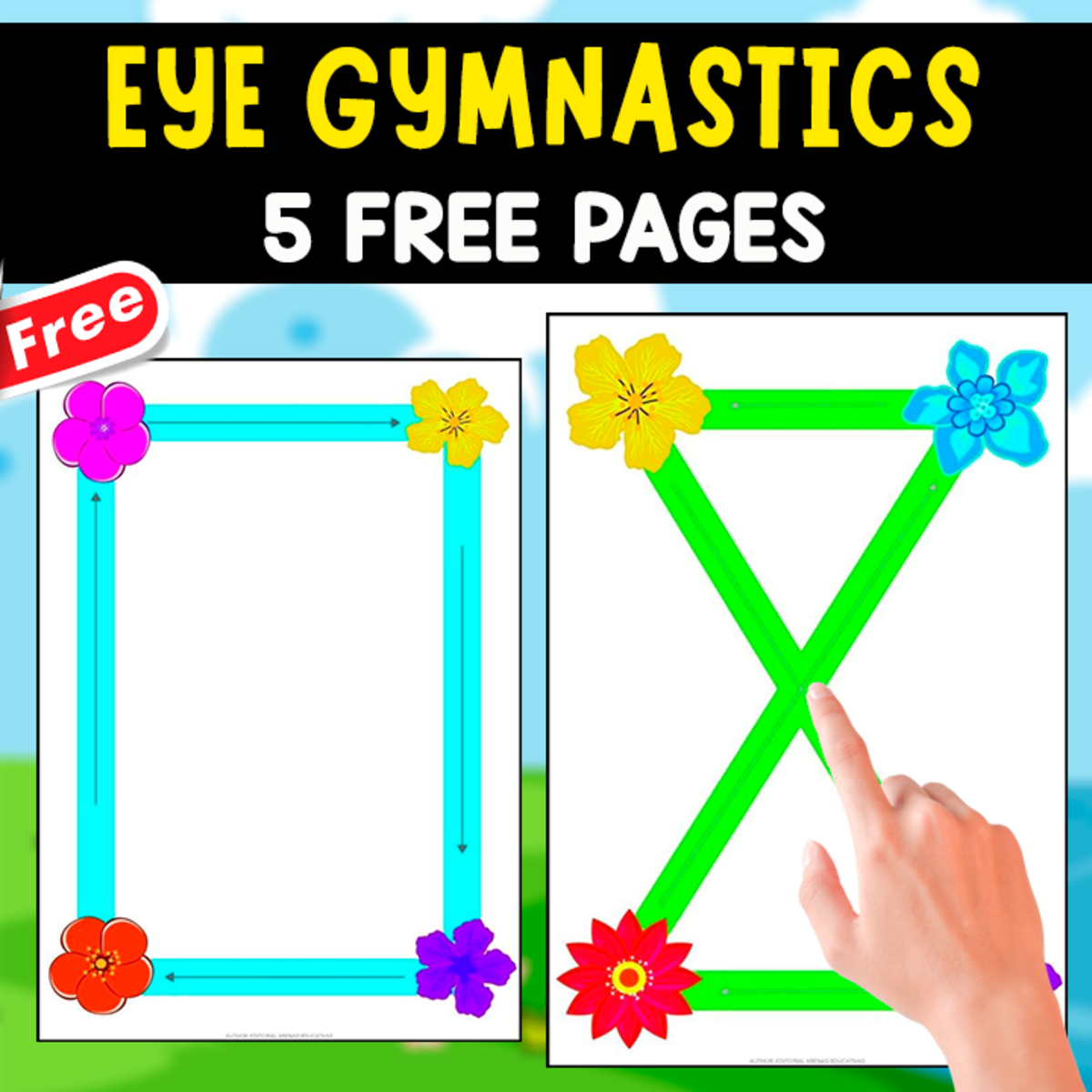 An educational teaching resource from EDITORIAL LAURA EDUCA entitled EYE GYMNASTICS | 5 FREE POSTERS downloadable at Teach Simple.