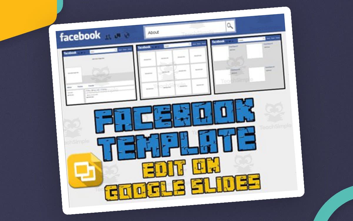 An educational teaching resource from Roombop entitled Facebook Template – Editable Google Slides Activity downloadable at Teach Simple.