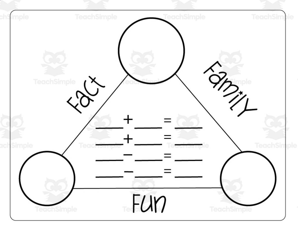 An educational teaching resource from Easy Peasy Primary Resources entitled Fact Family Number Bond Work Mats downloadable at Teach Simple.