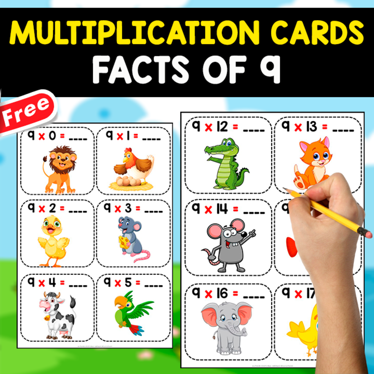 An educational teaching resource from EDITORIAL LAURA EDUCA entitled FACTS FLASHCARDS OF 9 | 20 FREE FLASHCARDS downloadable at Teach Simple.