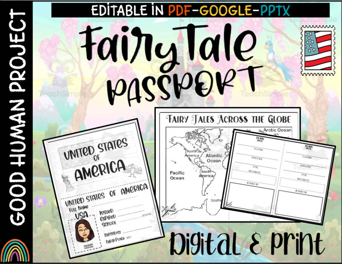An educational teaching resource from Good Human Project entitled Fairy Tale Passport downloadable at Teach Simple.