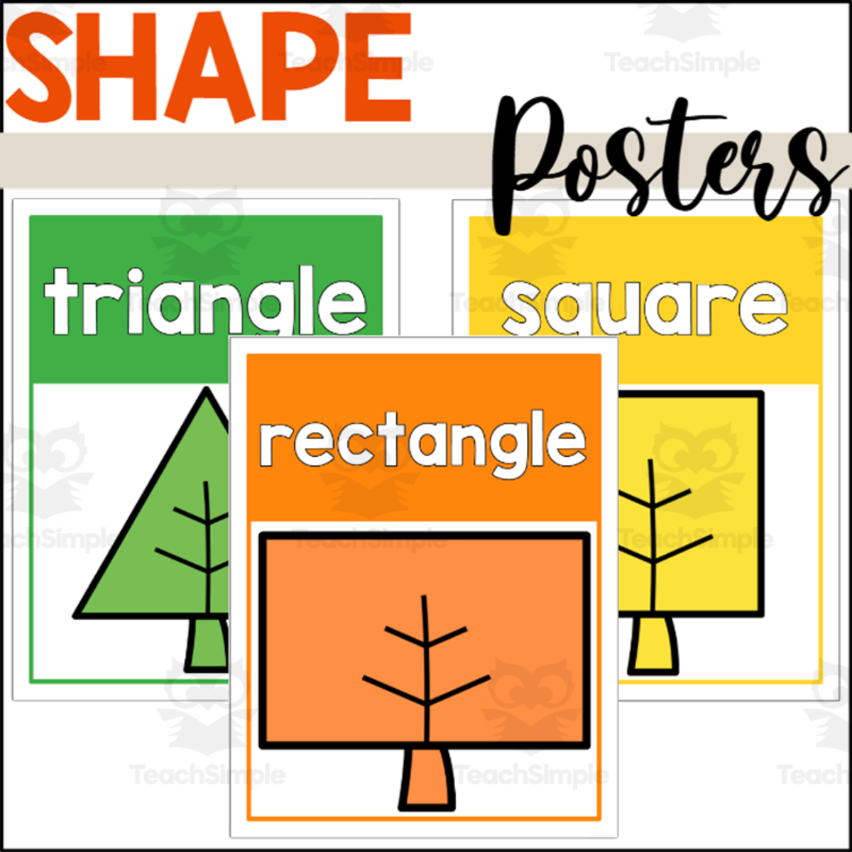An educational teaching resource from The Connett Connection entitled Fall 2D Shape Posters with Leaves downloadable at Teach Simple.