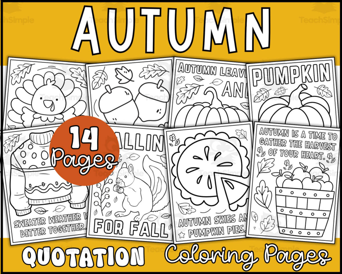 An educational teaching resource from Wonderland School entitled Fall Coloring Pages | Autumn Activities downloadable at Teach Simple.